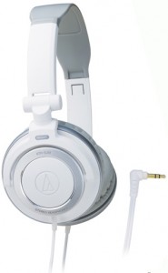  Audio-Technica Portable headphones with rotating earpiece-White ATH-SJ55WH