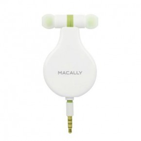   Macally Bubaudio Retractable EarBud with Remote and Microphone White (1)