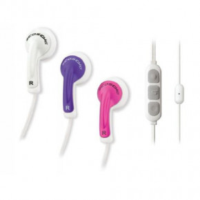  Scosche HP65m Chameleon Earbuds with tapLINE II White/Pink/Purple