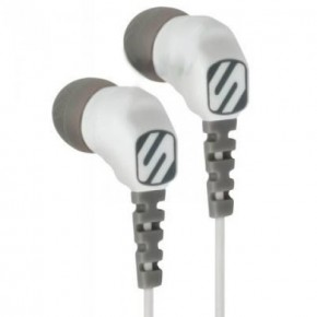  Scosche Noice Isolation Sport EarBuds with Earhooks White/Grey