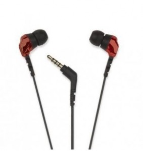  Scosche Noise Isolation EarBuds with slideLine remote & mic Black/Red/Chrome