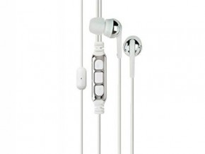  Scosche Premium Increased Dynamic Range Earphones with tapLine III Control Technology White
