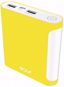   Golf Power Bank 10000 mAh GF-D14GB 3.1A Li-pol Yellow
