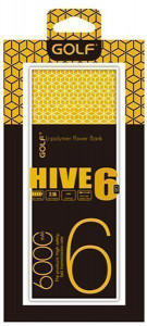   Golf Power Bank 6000 mAh Hive6 2.1A Li-pol Black/Yellow 4