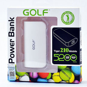   Power Bank Golf GF-210 5200 mA/h White 3