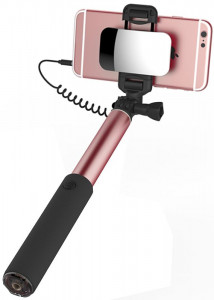    Rock Selfie stick with wire control II 90cm Rose Gold