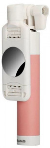  Usams US-ZB014 Small Mirror Lightning Head Selfie Stick Pink