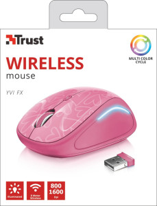   Trust Yvi FX wireless mouse Pink (22336) (5)