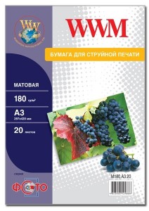  WWM  180g / m2, A3, 20 (M180.A3.20)