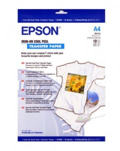  Epson A4 Iron-On Cool Peel Transfer Paper, 10. (C13S041154)