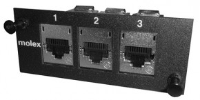  Molex 3xModule DG STP adapter plate Unloaded Black (AFR-00441)