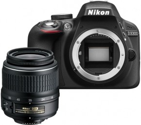   Nikon D3300 + AF-P 18-55 Non-VR Kit Black (VBA390K010)