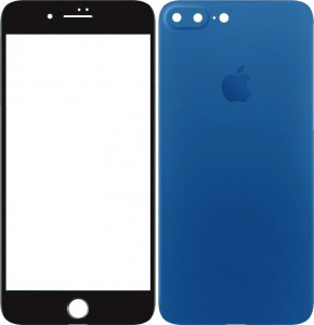   Toto 2,5D Full cover Tempered Glass front and back for iPhone 7 Plus Blue