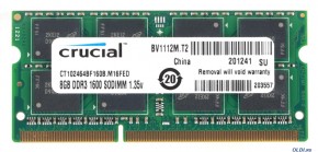  Crucial SO-DIMM DDR3 8GB 1600MHz (CT102464BF160B)