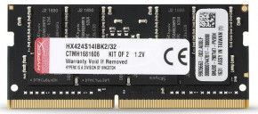   Kingston 32 GB (2x16GB) SO-DIMM DDR4 2400 MHz (HX424S14IBK2/32) 4