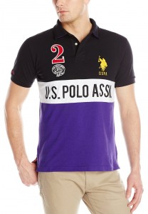   U.S. Polo Assn Slim Fit Color Block Pique Number-2 L Black