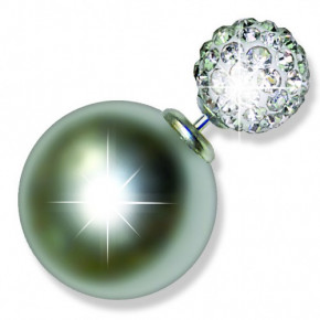  Biojoux Double Ball Silver Pearl/Crystal (BJU801)