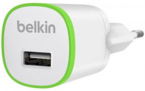   Belkin USB Micro Charger (220V + LIGHTNING able, USB 1Amp),  (F8J025vf04-WHT)