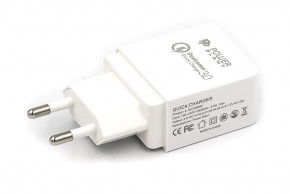 Сетевое зарядное устройство PowerPlant GS-551 QC 3.0 White (SC230082)