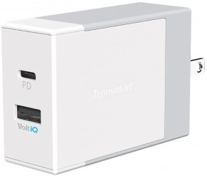      Tronsmart W2DC 42W USB PD Wall Charger with VoltiQ White