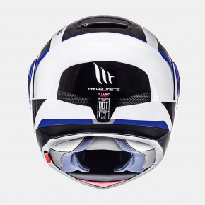  MT Helmets Atom Tarmac Gloss Pearl White Black Blue XS 4