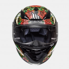  MT Helmets REVENGE Skull and Roses Gloss black-red L 4