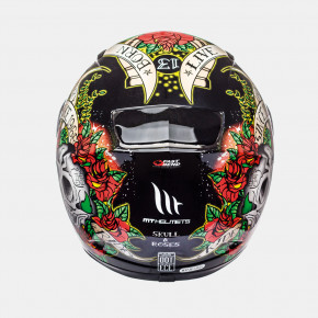  MT Helmets REVENGE Skull and Roses Gloss black-red S 3