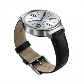 - Huawei Watch Stainless Steel with Black Leather Strap 3