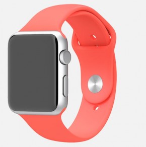 - Apple Watch Sport 42mm Silver Aluminum Case with Pink Sport Band (MJ3R2)