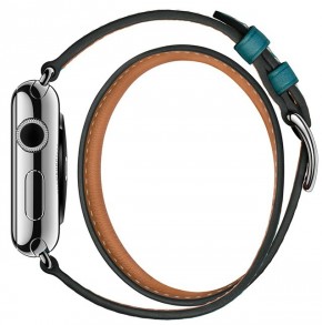 - Apple Watch Hermes Double Tour 38mm Stainless Steel Case with Bleu Jean Leather Band (MLC12) 3