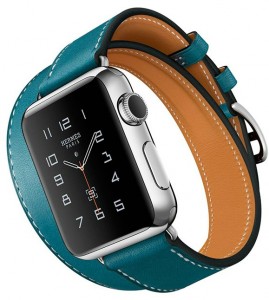- Apple Watch Hermes Double Tour 38mm Stainless Steel Case with Bleu Jean Leather Band (MLC12) 4