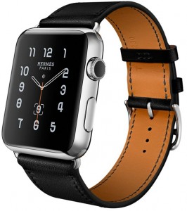 - Apple Watch Hermes Single Tour 42mm Stainless Steel Case with Noir Leather Band (MLCD2)