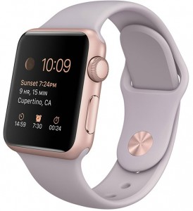 - Apple Watch Sport 38mm Rose Gold Aluminum Case with Lavender Sport Band (MLCH2)