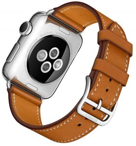 - Apple Watch Hermes Single Tour, 38mm Stainless Steel Case with Fauve Barenia Leather Band (MLCN2) 5