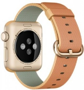 - Apple Watch Sport 38mm Gold Aluminum Case with Gold/Red Woven Nylon (MMF52) 4
