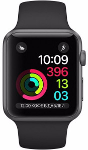 - Apple Watch Series 1 Sport 42mm Space Grey Aluminium Case with Black Sport Band (MP032)