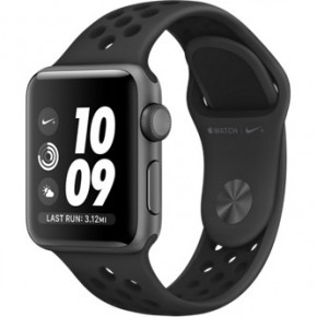 - Apple Watch Nike+ Series 3 GPS 38mm Space Gray Aluminum w. Anthracite/BlackSport B. (MQKY2)