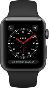 - Apple Watch Series 3 GPS 38mm Space Grey Aluminium Case with Black Sport Band (MQKV2FS/A)