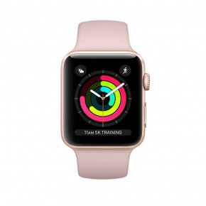 - Apple Watch Series 3 GPS 42mm Gold Aluminium Case with Pink Sand Sport Band (MQL22FS/A)