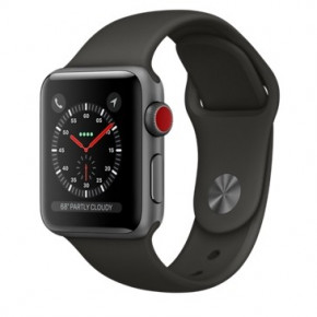 - Apple Watch Series 3 GPS + Cellular 38mm Space Gray Aluminum w. Gray Sport B. (MR2W2)