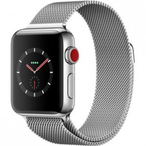 - Apple Watch Series 3 GPS + Cellular 38mm Stainless Steel w. Milanese L. (MR1F2)