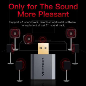   Vention USB Sound Card 7.1 Channel Gray (VAB-S18-H) 4