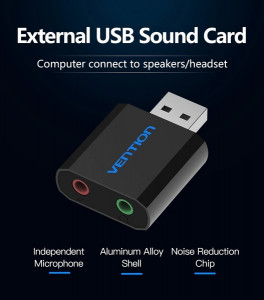   Vention USB Sound Card Black (VAB-S13) 3