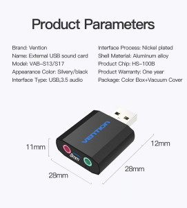   Vention USB Sound Card Black (VAB-S13) 7