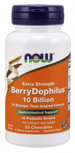   NOW BerryDophilus  Extra Strength 10 Billion Chewables  50  (4384301179)