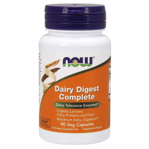   NOW Dairy Digest Complete Veg Capsules 90  (4384301193)