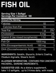   Optimum Nutrition Fish oil 200 caps 3