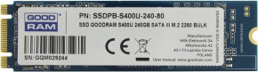  SSD  Goodram S400U 240GB M.2 SATA TLC (SSDPR-S400U-240-80) (0)