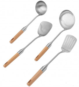    Xiaomi Yi Wu Yi Shi Beech handle stainless steel shovel spoon SET 4 pcs