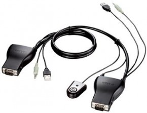 KVM- D-Link KVM-221 2port USB w/cables w/audio